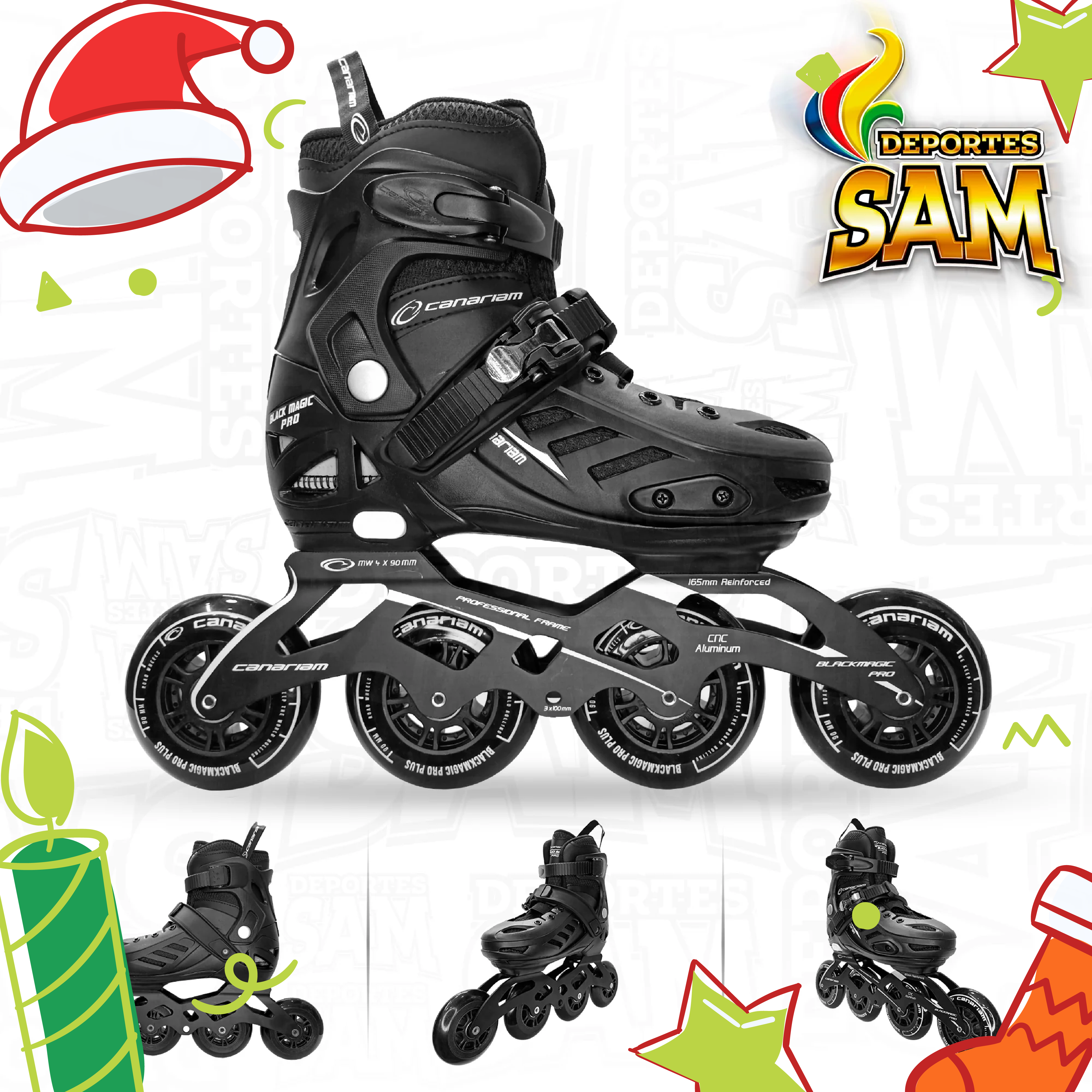 PATINES BLACK MAGIC PRO PLUS NEGRO CANARIAM