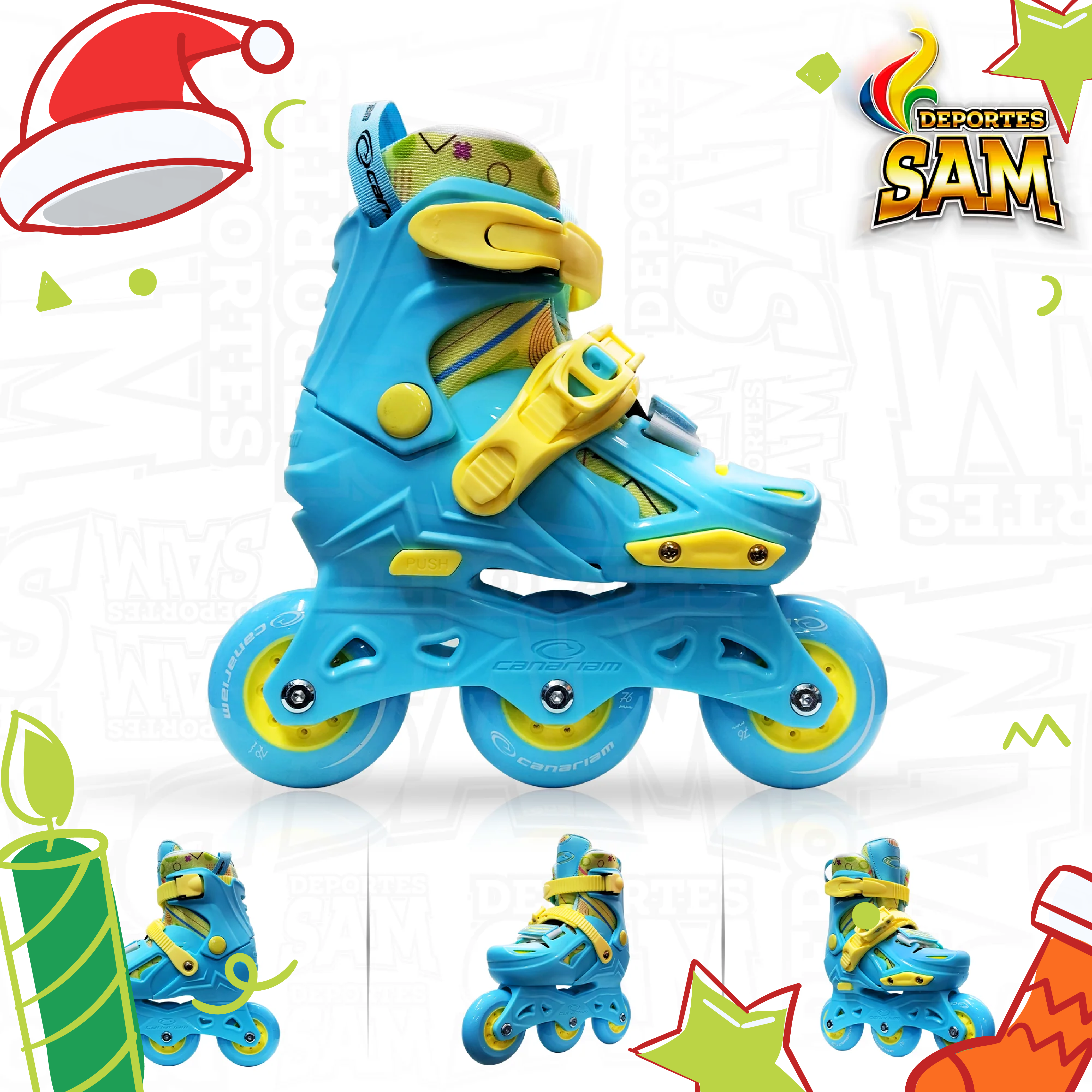 PATINES GUMMY AZUL CANARIAM