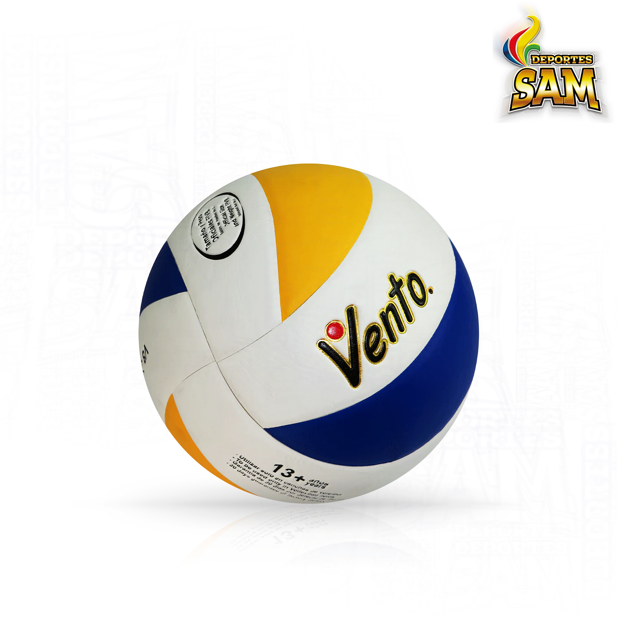 BALON VOLEIBOL VENTO PU WHITE BLUE YELLOW #4