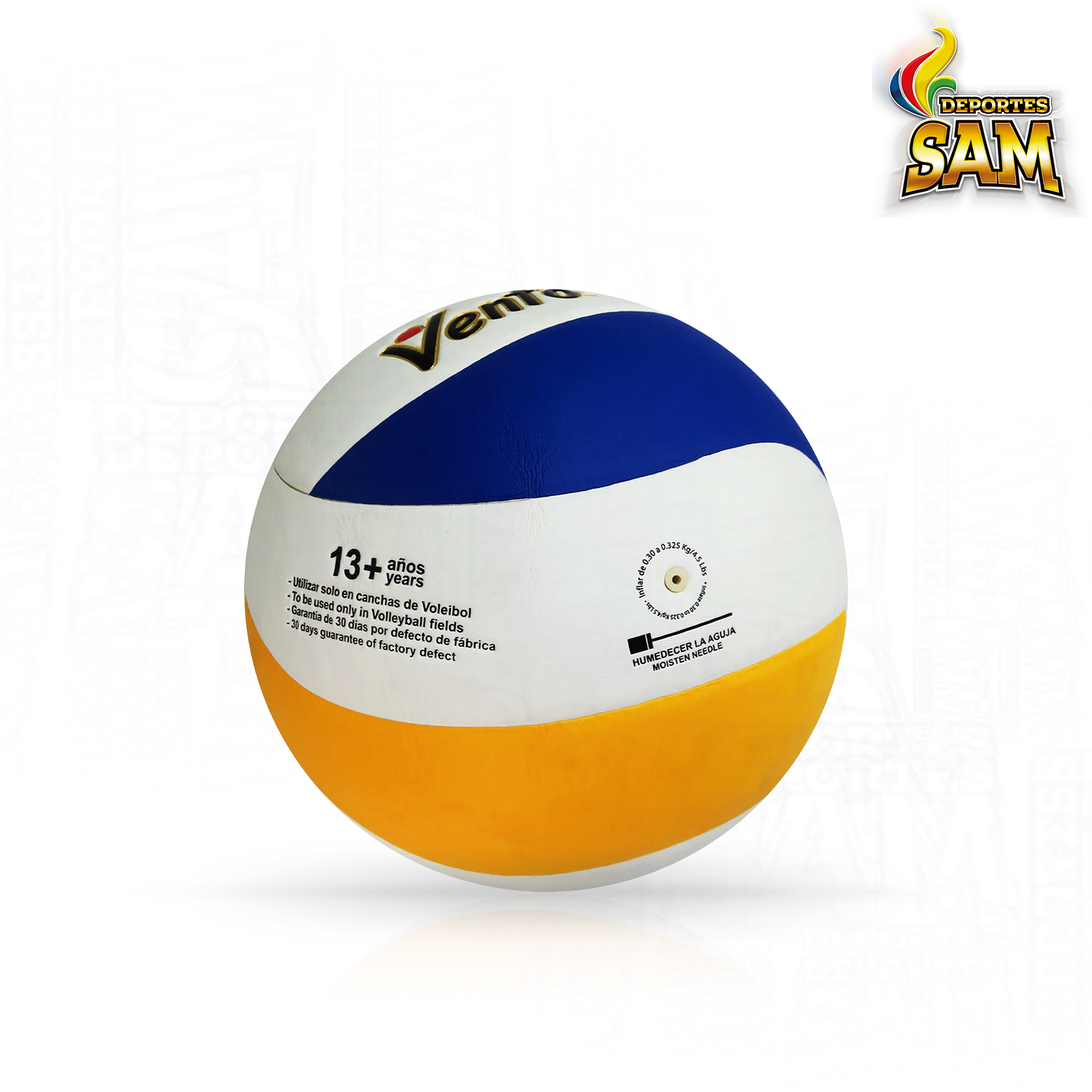 BALON VOLEIBOL VENTO PU WHITE BLUE YELLOW #4