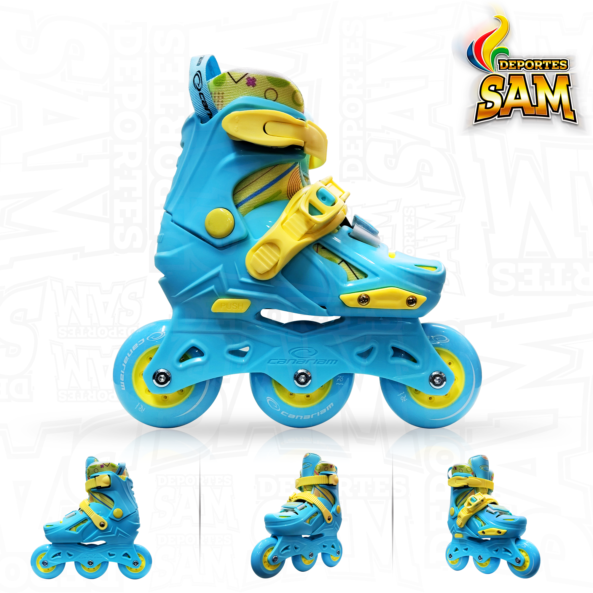 PATINES GUMMY AZUL CANARIAM