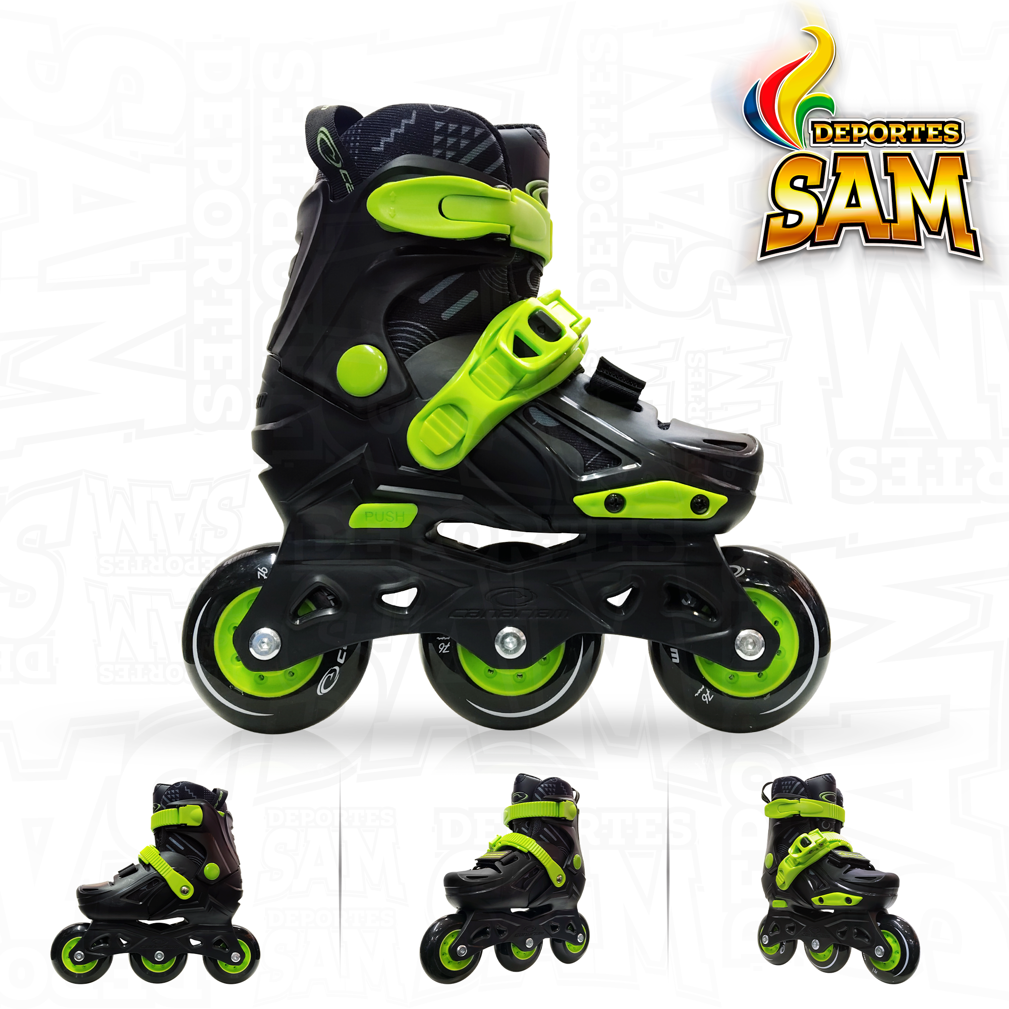 PATINES GUMMY NEGRO CANARIAM