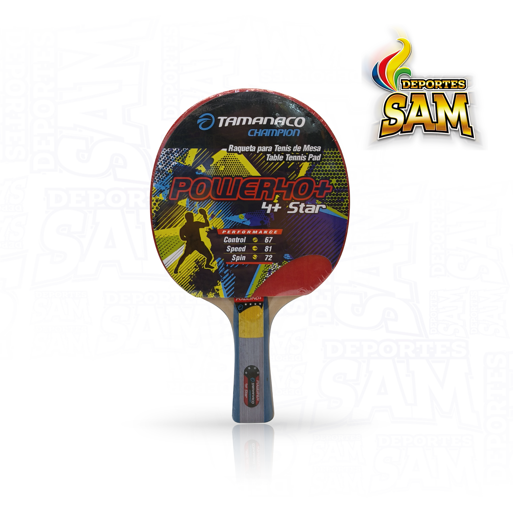 RAQUETA PING PONG 4 ESTRELLAS TAMANACO POWER 40+ -