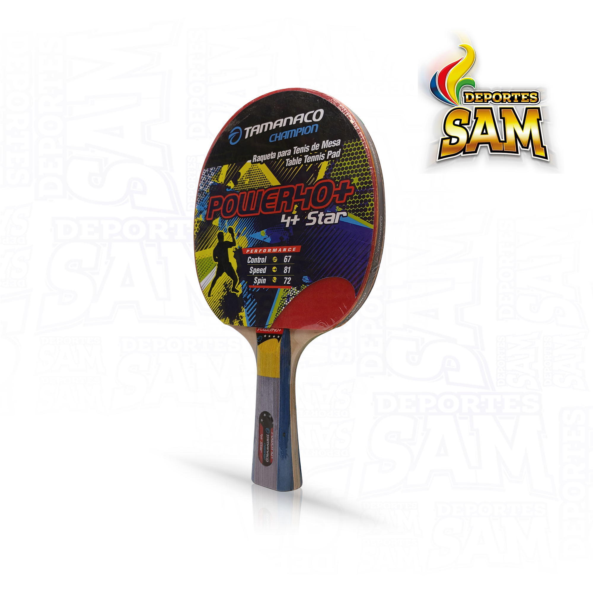 RAQUETA PING PONG 4 ESTRELLAS TAMANACO POWER 40+ -