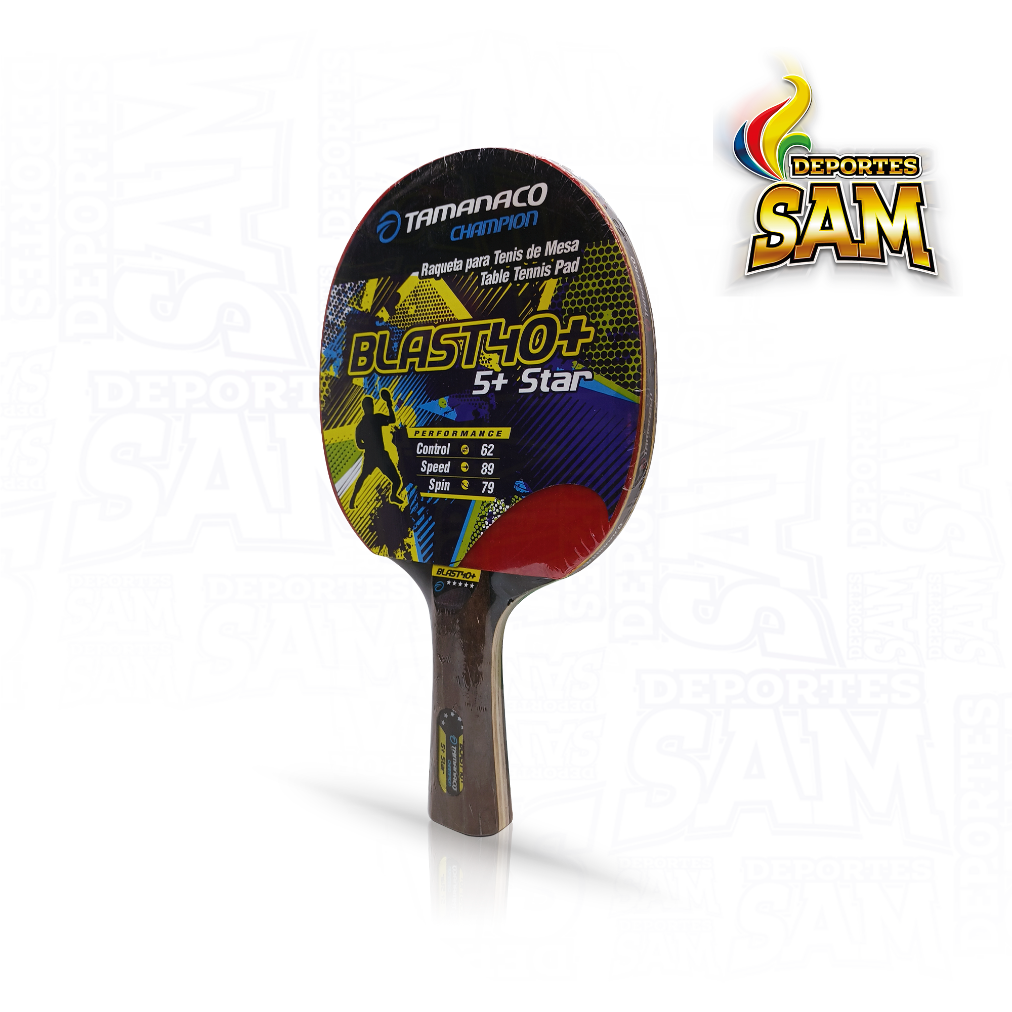 RAQUETA PING PONG  5 ESTRELLAS TAMANACO BLAST 40+ -