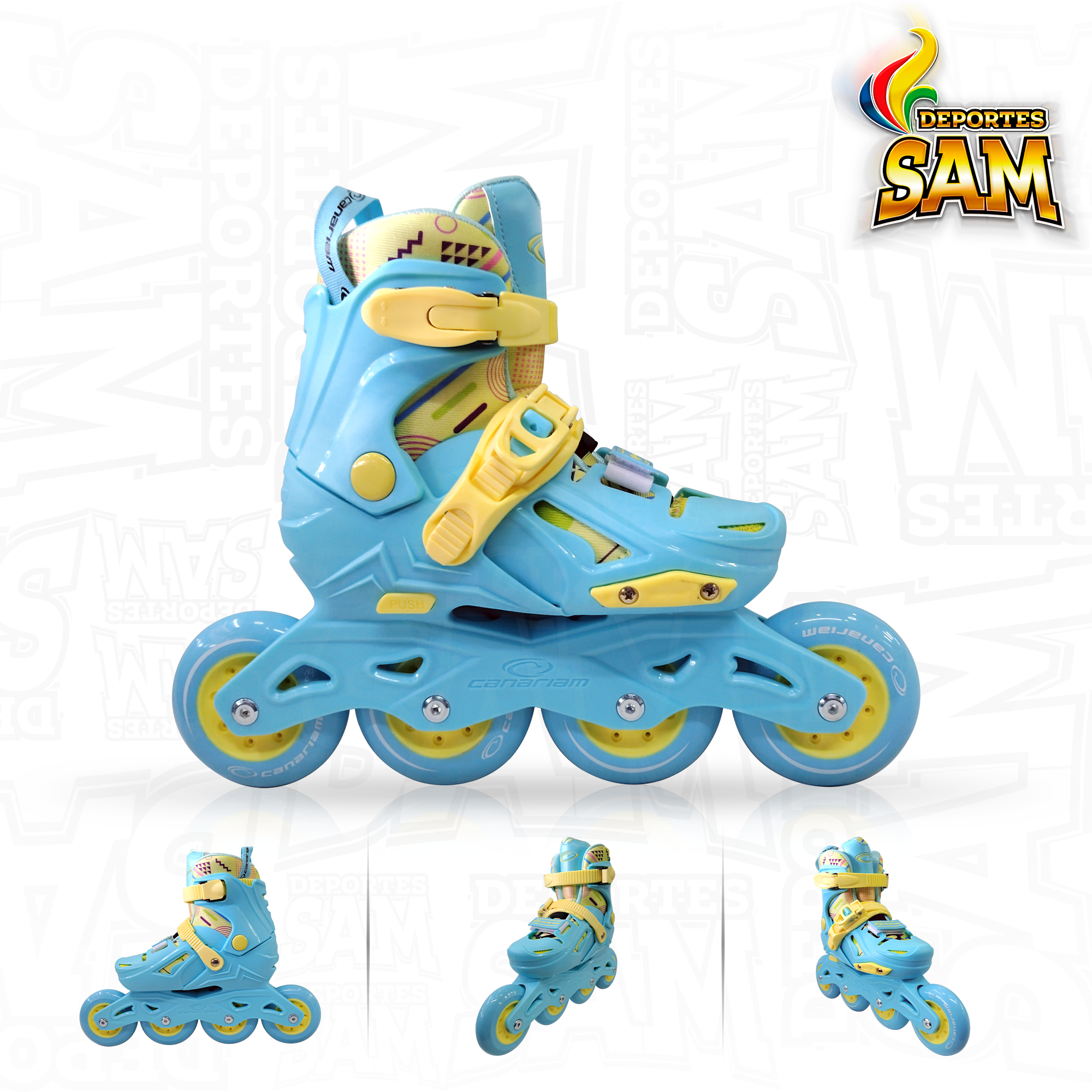 PATINES GUMMY AZUL CANARIAM