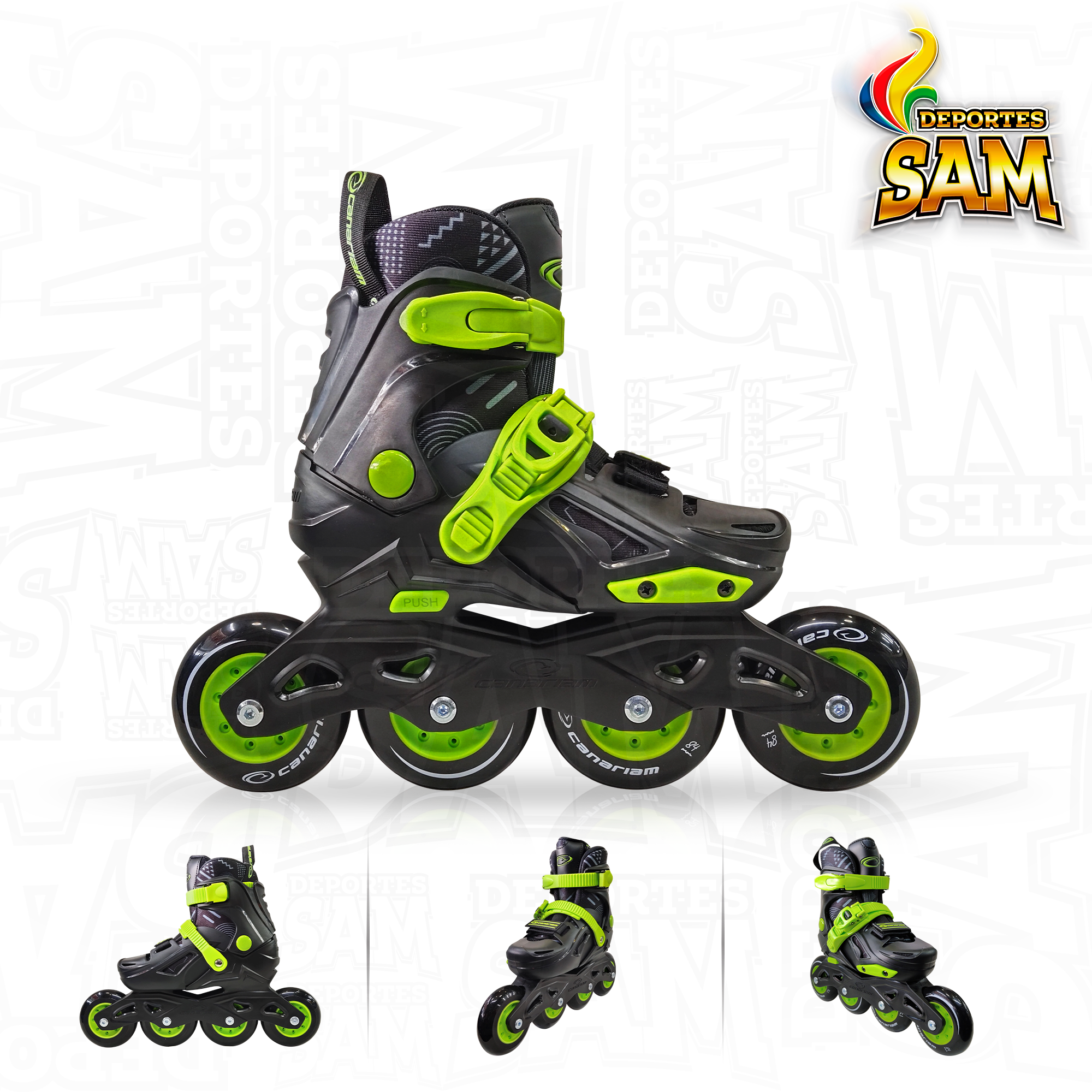 PATINES GUMMY NEGRO CANARIAM