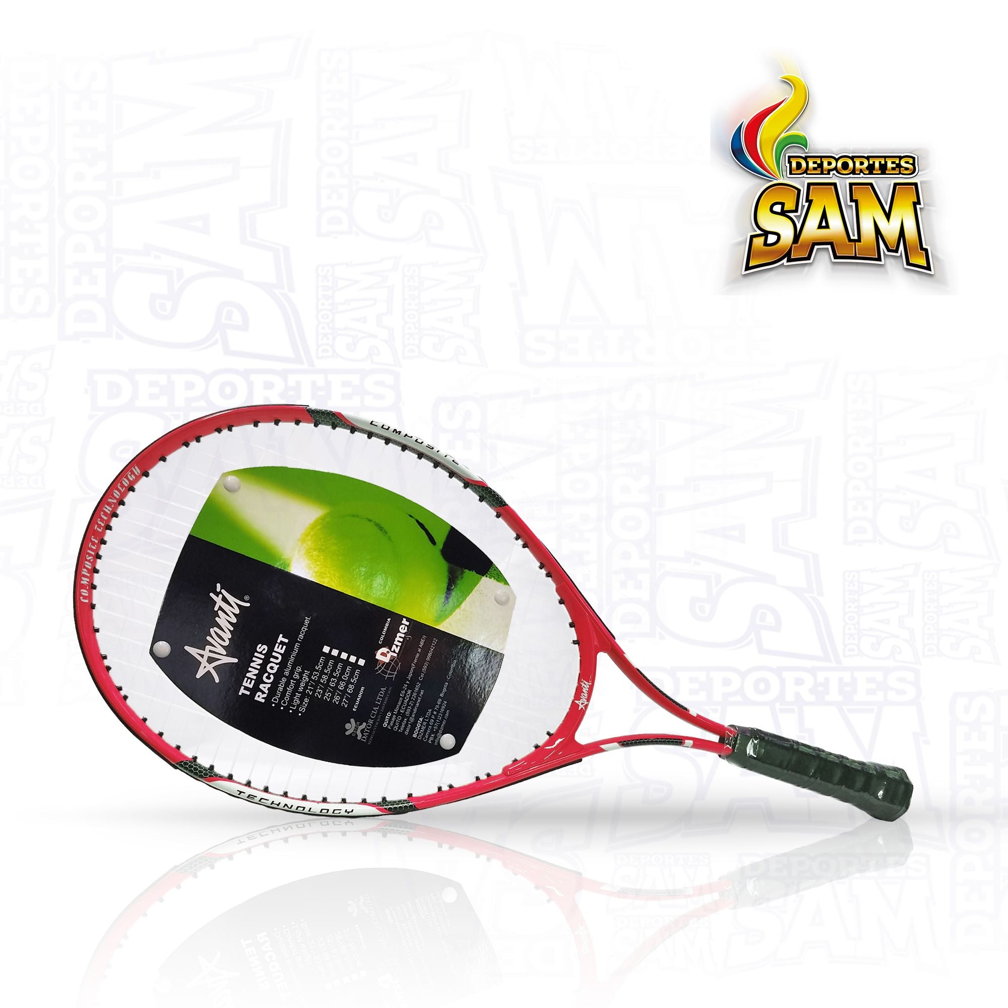 RAQUETA TENNIS  23 3/4 AVANTI COVER WITH TRANSPARENT FRONT SIDE