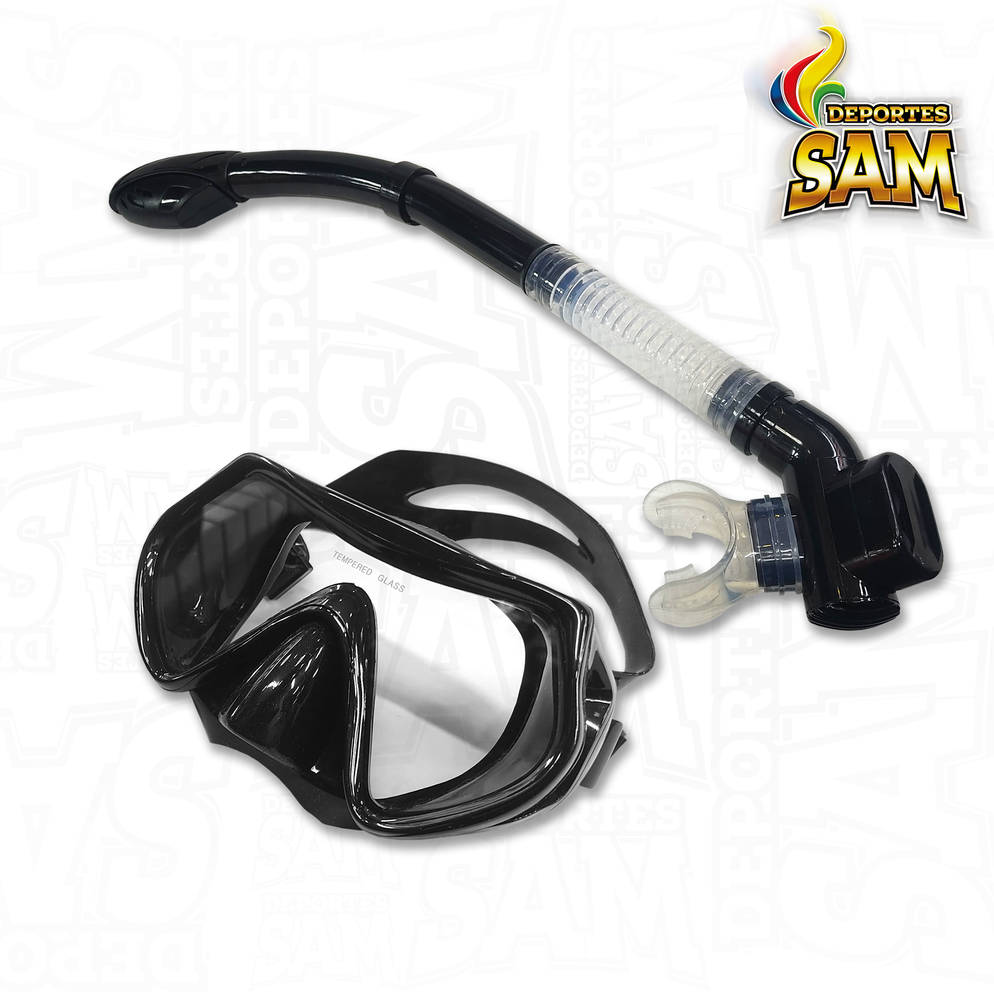 SET CARETA SNORKEL WONDER TEMPERED GLASS DOBLE VALVULA