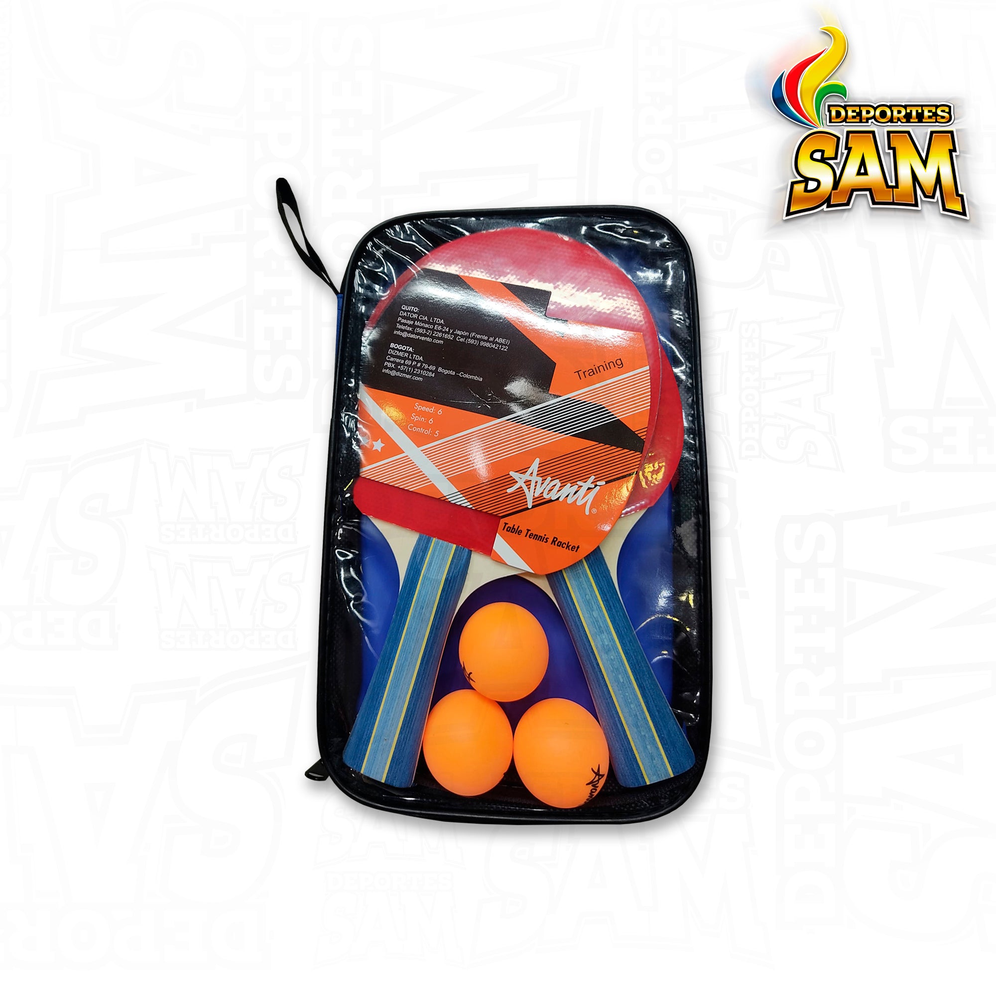 RAQUETA PING PONG AVANTI - 2 PCS - 3 BOLAS