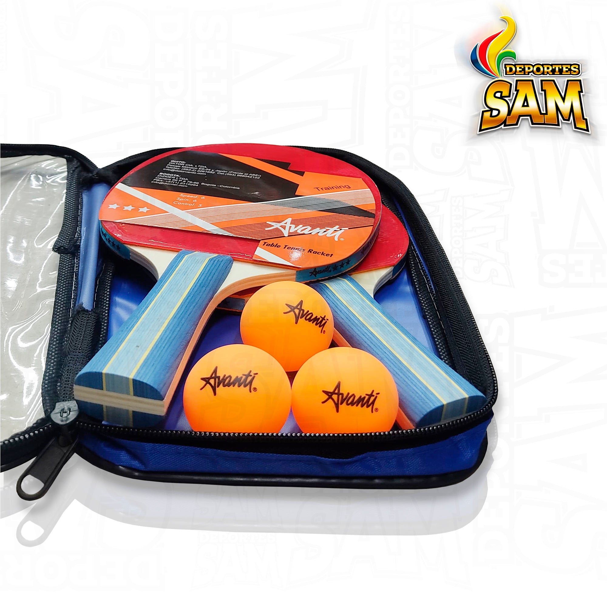 RAQUETA PING PONG AVANTI - 2 PCS - 3 BOLAS