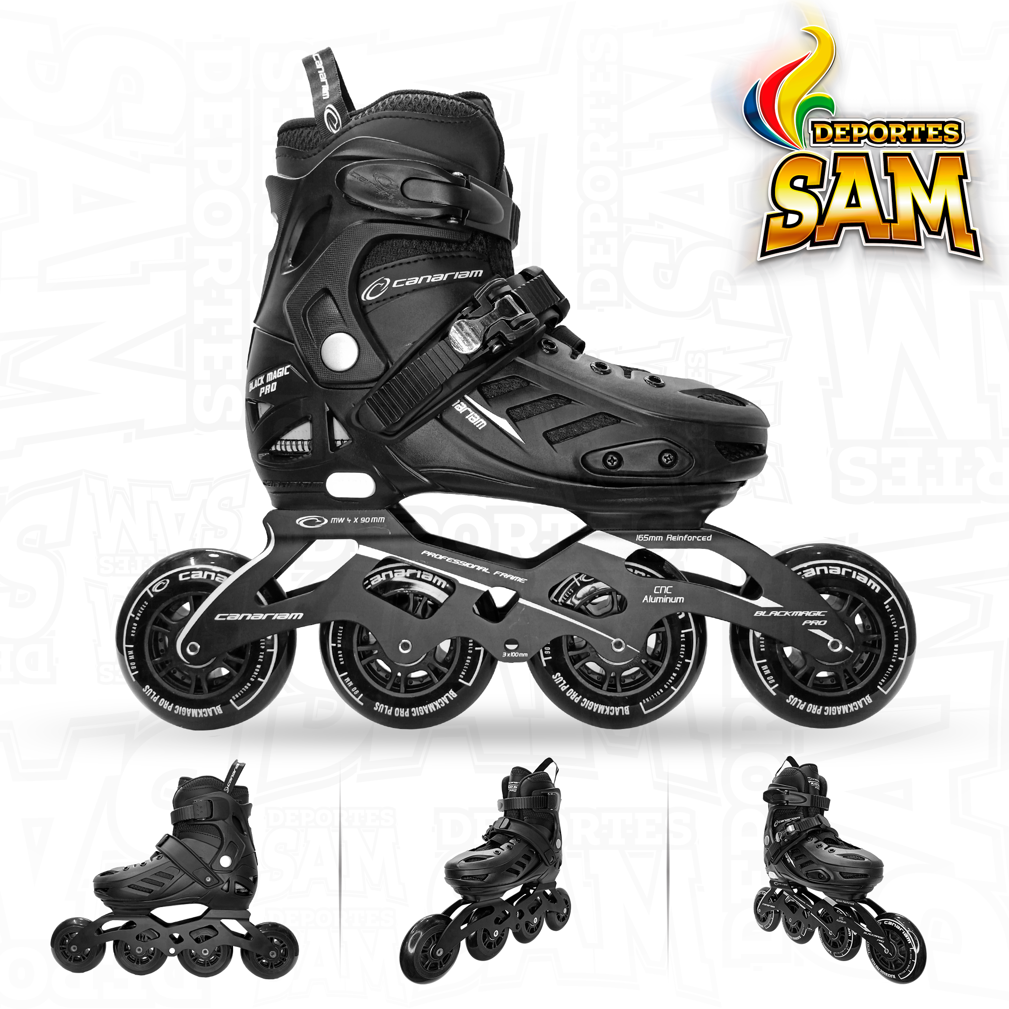 PATINES BLACK MAGIC PRO PLUS NEGRO CANARIAM